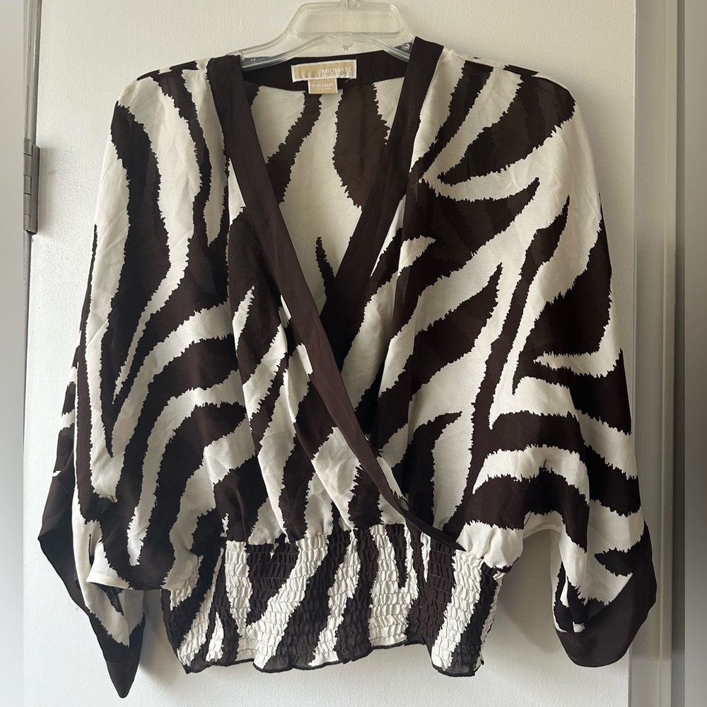 Michael Kors silk animal print blouse